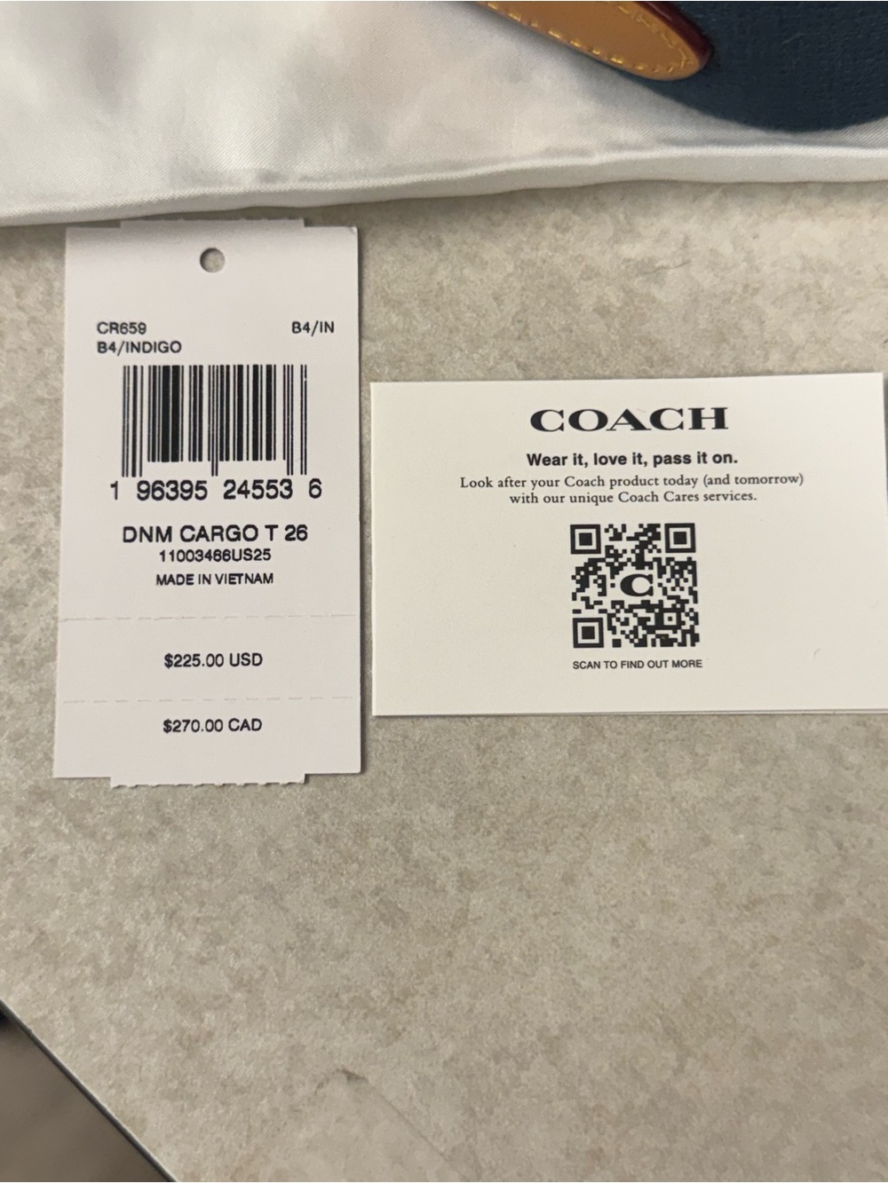 NWT - COACH - Cargo 26 - Denim - Picture 9 of 13